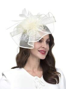 1 buc pălării Fascinators pentru femei anii '50 accesoriu de cap cu voal flori cocktail nuntă petrecere ceai biserică Derby pălărie