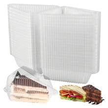 Cajas individuales para rebanadas de pastel, cajas para porciones de pastel, envases transparentes para rebanadas de pastel, sándwiches, tartas, ensalada, queso, adecuados para hornear en casa / tienda de pasteles / útiles escolares, de vuelta a la escuela - Multicolor - Ver 1