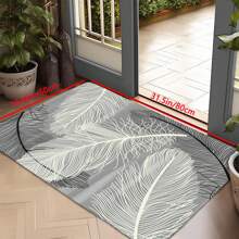 1pc Feather Pattern Non-Slip Rug ,Room Decor - Multicolor - View 2