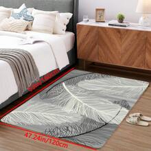 1pc Feather Pattern Non-Slip Rug ,Room Decor - Multicolor - View 4