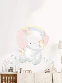 1pc Cartoon Animal Teddy Bear Fox Elephant Children's Room Decoration Stickers, Moisture-Proof Self-Adhesive Stickers, Suitable For Children's Room Decoration Gifts - Multicolor - View 3