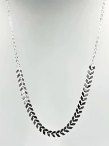 Colar Choker feminina Folheado Banhada a Prata 925 1 unidade Tipo Escama de Peixe