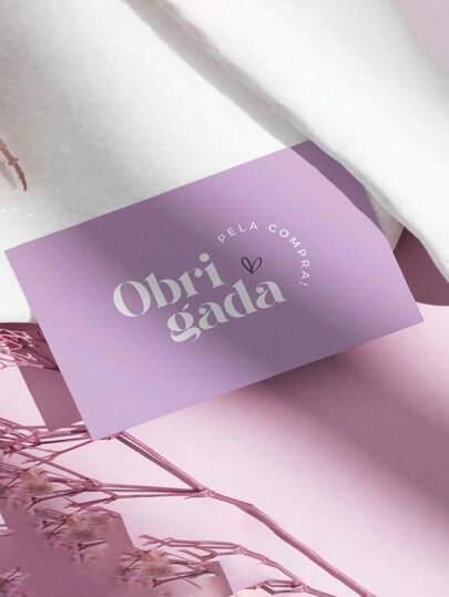 100 Mini Cartão de agradecimento ao cliente - Obrigada pela compra -  9x5 pronta entrega