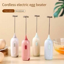 1pc Wireless Milk Frother For Home Use, Mini Baking Tool, Kitchen Handheld Electric Egg Beater, Foaming Whipper - Multicolor - View 6