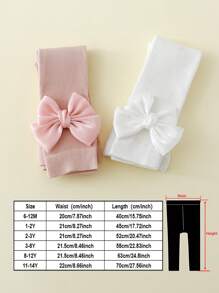 2入組嬰兒女孩蝴蝶結短褲，適合日常穿著 - 彩色 - 查看 2