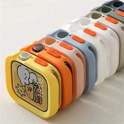 Stoßfeste, fallsichere, weiche TPU-Schutzhülle kompatibel mit Apple Watch Serie 10/9/8/7/6/5/4/SE, 42mm 46mm 40mm 41mm 44mm 45mm, ohne Displayschutz