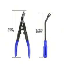2 piezas Alicates para extracción de clips de panel de coche, Juego de herramientas para extracción de molduras y sujetadores de automóvil, Alicates para extracción de pasadores y clips de plástico, Herramienta de palanca para reparación de paneles de puerta y salpicadero