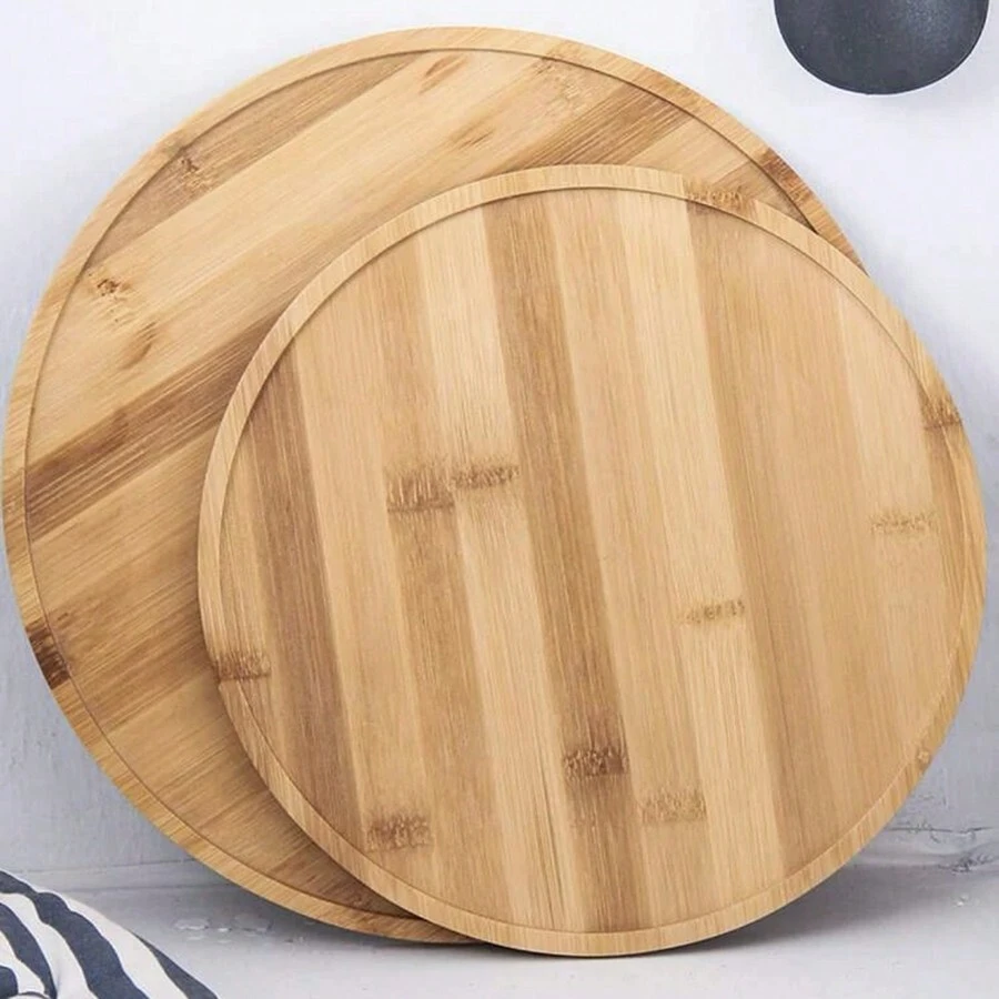 1入全新創意竹製零食托盤，圓形水果和堅果盤，大號竹製托盤，11.8英寸（約30厘米）芝士托盤，咖啡和茶托盤，水果盤，派對晚餐盤，酸味糖果托盤，適合婚禮、派對、活動、餐飲業，竹製裝飾托盤，圓形咖啡桌托盤，適用於食品、雞尾酒、飲料，邊緣設有竹製托盤，適用於廚房檯面、家庭餐桌、水果、麵包、植物盆栽