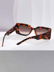 Gafas de sol cuadradas de moda para mujer, gafas falsas a juego con todo, gafas de sol de marco pequeño y retro - Negro - Ver 3