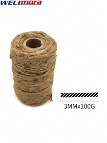 Cuerda De Yute Natural Multiusos (3mm x 100 G) Cordel Decorativo De Fibra Ecológica Y Resistente Para Jardinería, Embalaje, Manualidades Y Bricolaje - Tejido De Macramé - Hilo Para Envolver Regalos - Beis - Ver 5