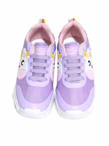 Zapatillas Deportivas Tenis de Led Niña Play Color Lila Rosa Unicornio Casual Focos - Lila Púrpura - Ver 7