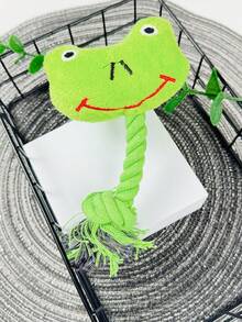 1入寵物狗玩具，帶聲音繩索咬咬玩具，毛絨泰迪小狗，適用於像比熊這樣的中小型品種