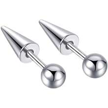 2 pièces Boucles d'oreilles gothiques et en acier inoxydable 16G 316L pour femmes et hommes, bijoux de piercing à la tête de vis pour cartilage, tragus, conque et hélix, convient pour le port quotidien et les fêtes