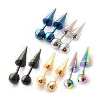 2 pièces Boucles d'oreilles gothiques et en acier inoxydable 16G 316L pour femmes et hommes, bijoux de piercing à la tête de vis pour cartilage, tragus, conque et hélix, convient pour le port quotidien et les fêtes