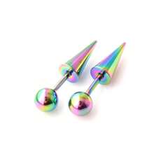 2 pièces Boucles d'oreilles gothiques et en acier inoxydable 16G 316L pour femmes et hommes, bijoux de piercing à la tête de vis pour cartilage, tragus, conque et hélix, convient pour le port quotidien et les fêtes