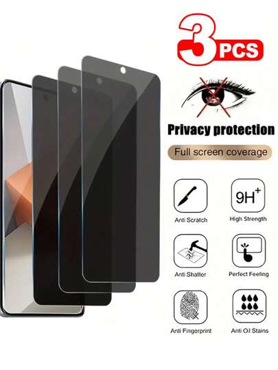 3 Packs Redmi Tempered Glass Privacy Screen Protector, Anti-Spy Matte Finish, Scratch Resistant, Shatterproof, Anti-Fingerprint, Oil Stain Resistant, Full Coverage Display Guard Full Coverage,Easy Install High-Definition Clear,Bubble-Free Anti-Spy Screen Protector Privacy Glass Film Privacy Anti Fingerprint Gift For Birthday/Easter/Presidents Day/Christmas//Family/Friends/Boy/Girlfriend Gift For Birthday, Family, Friends Phone Screen Protector, Phone Accessories Waterproof Shockproof Anti-Fall Anti-Fall