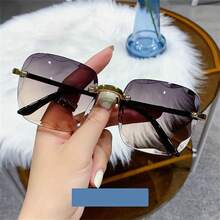 Kính râm vuông không gọng thời trang cho phụ nữ mùa hè Gradient Sun Shades cho kỳ nghỉ bãi biển du lịch phụ kiện bãi biển cho phụ nữ kính râm kính râm - nhiều màu - Xem 4