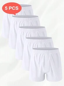 Hombre Boxers Tipo Bóxer Blancos Paquete de 5 - Blanco - Ver 1