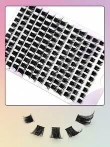 Asiteo 154 Pcs Faux Mink Eyelashes Wispy DIY Cluster Lashes Mix Size Natural Thick Eyelashes Extension 3D Volume Individual Natural Makeup Look With Tool Brush - 彩色 - 查看 4