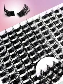 Asiteo 154 Pcs Faux Mink Eyelashes Wispy DIY Cluster Lashes Mix Size Natural Thick Eyelashes Extension 3D Volume Individual Natural Makeup Look With Tool Brush - 彩色 - 查看 5