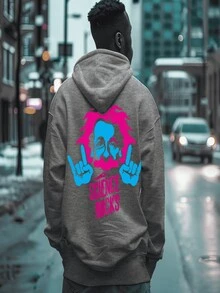 Men Hoodies - 灰色 - 查看 2