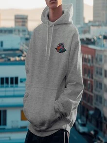 Men Hoodies - 灰色 - 查看 3