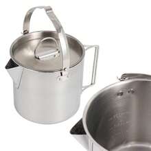 1pc Outdoor Stainless Steel Kettle, 1.2L Camping Tea Pot, Hanging Pot For Picnic And Camping, Coffee Pot - Silver - View 4
