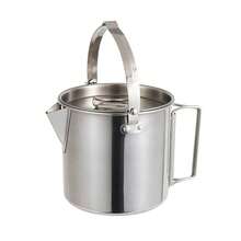 1pc Outdoor Stainless Steel Kettle, 1.2L Camping Tea Pot, Hanging Pot For Picnic And Camping, Coffee Pot - Silver - View 5