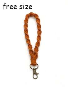 1pc Minimalist Woven Keychain For back to school - Khaki - View 11