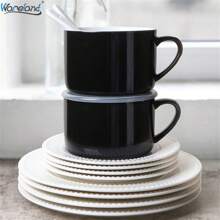 Set Of 2 Wareland Soup Bowls With Handles & Spoons, 30oz Ceramic Ramen Bowl With Lid, Large Soup Mugs/Cups For Instant Noodle, Big Cereal Bowls For Oatmeal, Soup Containers With Lids - Black - View 11