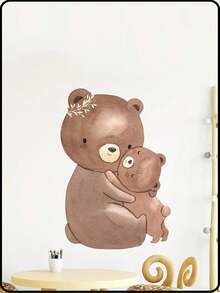 1pc Cartoon Animal Teddy Bear Fox Elephant Children's Room Decoration Stickers, Moisture-Proof Self-Adhesive Stickers, Suitable For Children's Room Decoration Gifts - Multicolor - View 1