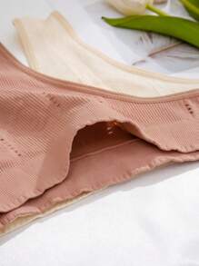 7 piezas de bragas sexys para mujer, sin costuras y de cintura baja, con diseño de tanga y borde con volantes de varios colores