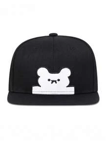 1pc Unisex Kids Cartoon Bear Printed Baseball Cap, Adjustable Hip Hop Hat, Outdoors Sun Protection, Casual For Spring & Autumn, Suitable For Boys & Girls