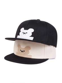 1pc Unisex Kids Cartoon Bear Printed Baseball Cap, Adjustable Hip Hop Hat, Outdoors Sun Protection, Casual For Spring & Autumn, Suitable For Boys & Girls