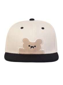 1pc Unisex Kids Cartoon Bear Printed Baseball Cap, Adjustable Hip Hop Hat, Outdoors Sun Protection, Casual For Spring & Autumn, Suitable For Boys & Girls