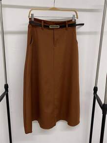 Women Skirts - màu nâu - Xem 7