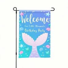 1入組人魚花園旗幟-鮮豔雙面印刷庭院標誌，適用於家居外部裝飾，戶外，院子，花園，露台和草坪裝飾-12x18英寸，不含旗桿 - 彩色 - 查看 8