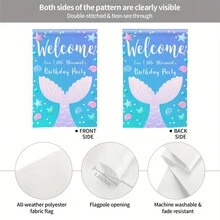 1入組人魚花園旗幟-鮮豔雙面印刷庭院標誌，適用於家居外部裝飾，戶外，院子，花園，露台和草坪裝飾-12x18英寸，不含旗桿 - 彩色 - 查看 7