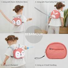 Bebamour Animal Toddler Backpack With Reins Mini Bag With Safety Leash For Children Portable Backpack Rucksack With Safety Harness For Boys And Girls, Orange - Burnt Orange - View 7