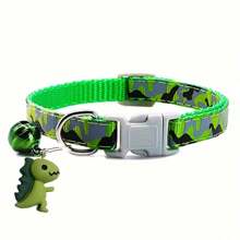 1 pieza Collar ajustable para mascotas con campana y pequeño juguete de dinosaurio, disponible en varios colores, adecuado para gatitos, cachorros y animales pequeños - Multicolor - Ver 7