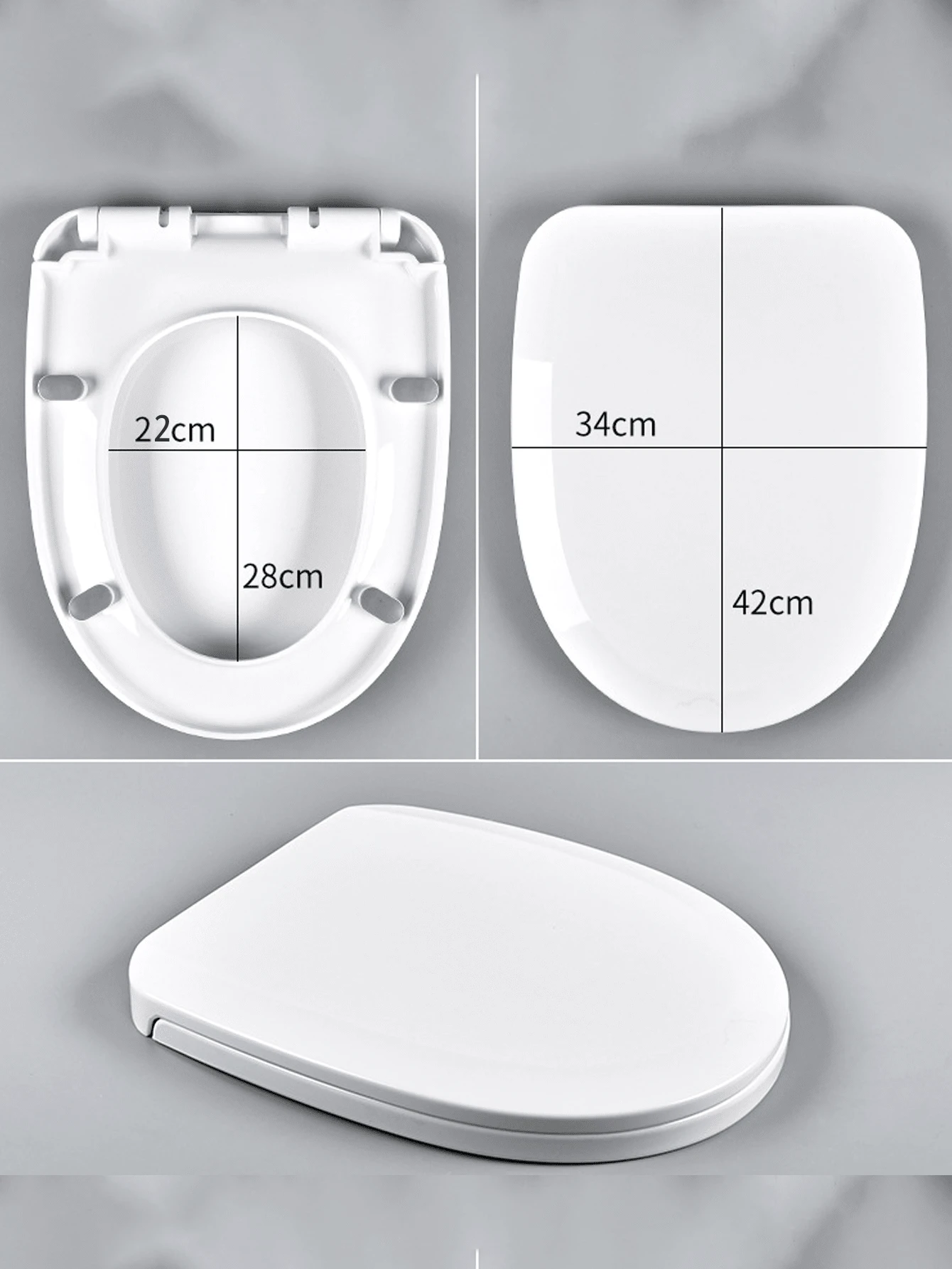 One White UreaFormaldehyde Resin Universal Toilet Seat Cover
