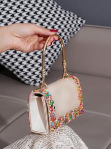 欧美风格优雅派对手拿包，带水钻装饰，非常适合正式活动、宴会、舞会、婚礼 - 时尚百搭女士手提包 - 彩色 - 查看 5