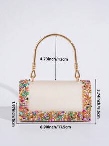 欧美风格优雅派对手拿包，带水钻装饰，非常适合正式活动、宴会、舞会、婚礼 - 时尚百搭女士手提包 - 彩色 - 查看 4