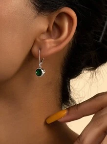 ESBERRY 1 Pair S925 Sterling Silver Birthstone Earrings, Customizable 12 Months Birthday Date, Elegant Jewelry Gift For Women - Earrings - View 3