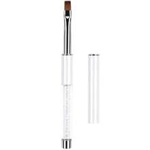 Oval & Flat UV Gel Nail Brush Rhinestone Handle Professional Nail Art Design Brushes - Black and White - View 8