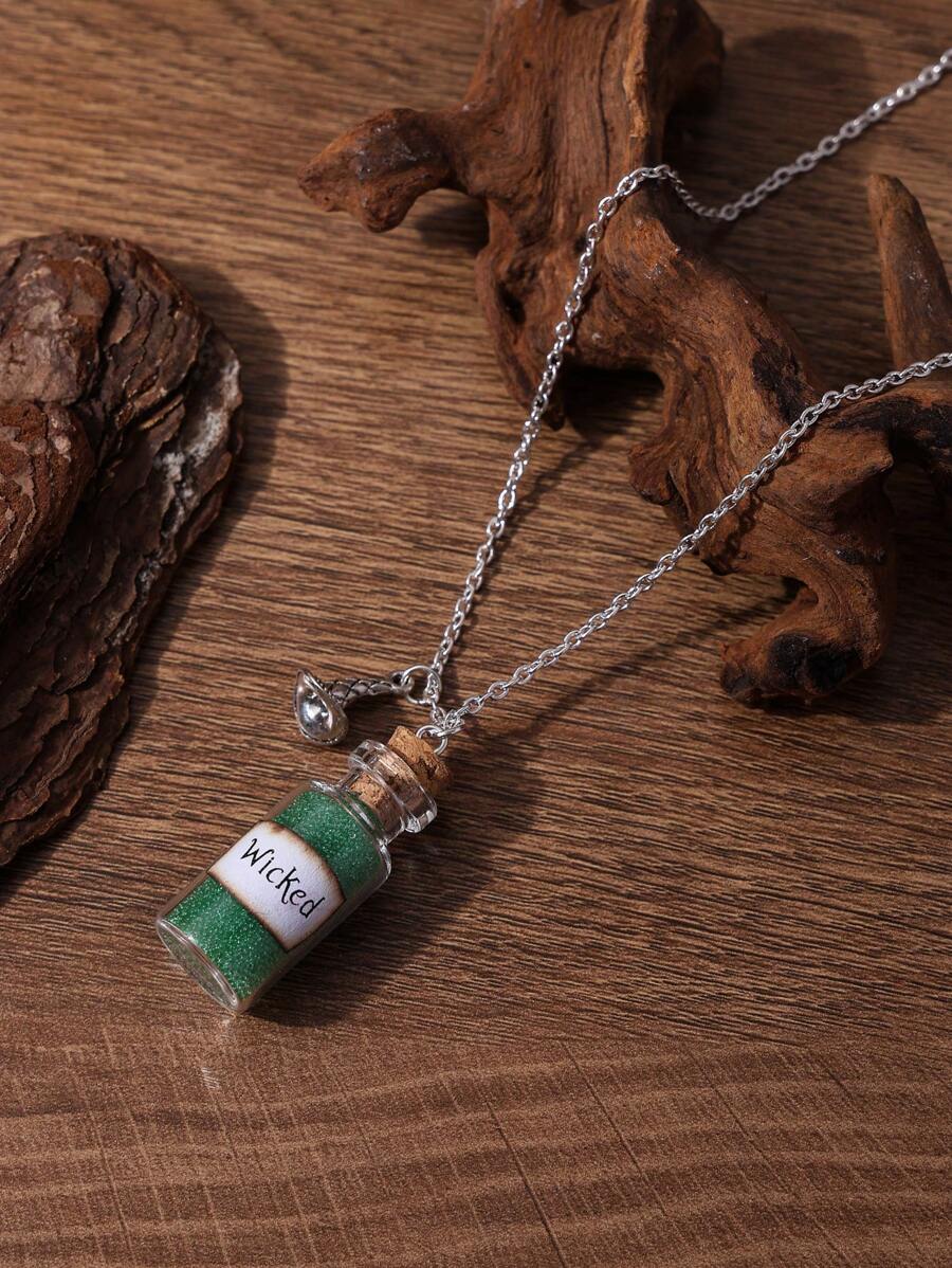 1 件“邪恶”项链，配有女巫帽子饰物，适合日常佩戴 - 復古銀色 - 查看 1