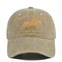 印花塗鴉棒球帽，黃石棒球帽，黃色帽子圖案，1入組 - 彩色 - 查看 14