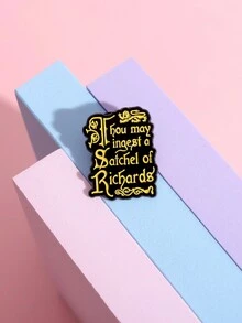 1入兒童學生幾何形狀字母創意卡通胸針彩繪針，派對日常穿戴禮物 - 黃色 - 查看 3