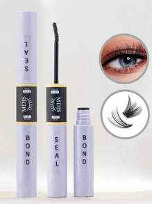 1支黑色睫毛胶水和透明密封剂二合一，DIY睫毛嫁接胶水6毫升，单根睫毛胶水，适用于簇状睫毛嫁接，强力定型，持久48-72小时，不含乳胶，防水，速干且不刺激皮肤，适合居家个人美睫用品 - 黑色 - 查看 9