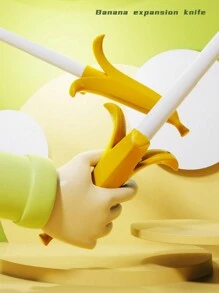 大型可伸縮香蕉劍，重力超越3D列印刀具，搞笑互動玩具，紓壓神器，安慰劍，家庭聚會，派對遊戲和活動，水上遊戲，海灘遊戲 - 黃色 - 查看 4